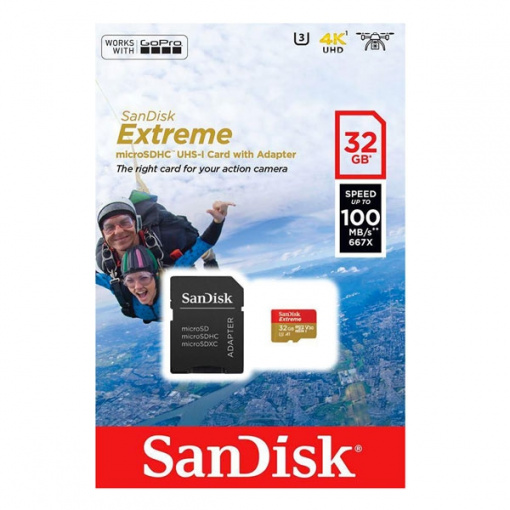 Carte mémoire SanDisk 32Go microSDHC Extreme ActionCam