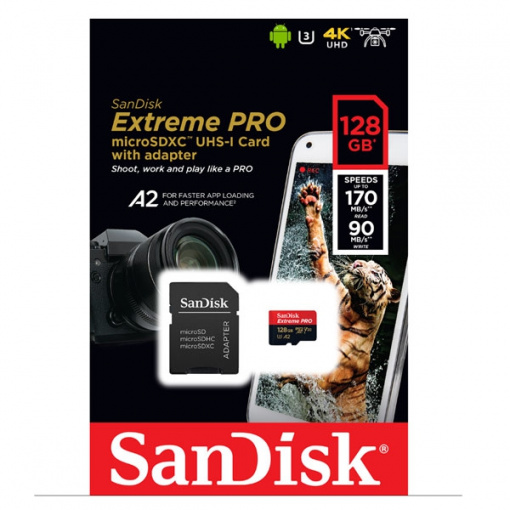 Carte Mémoire SanDisk 128Go Extreme PRO microSDXC™
