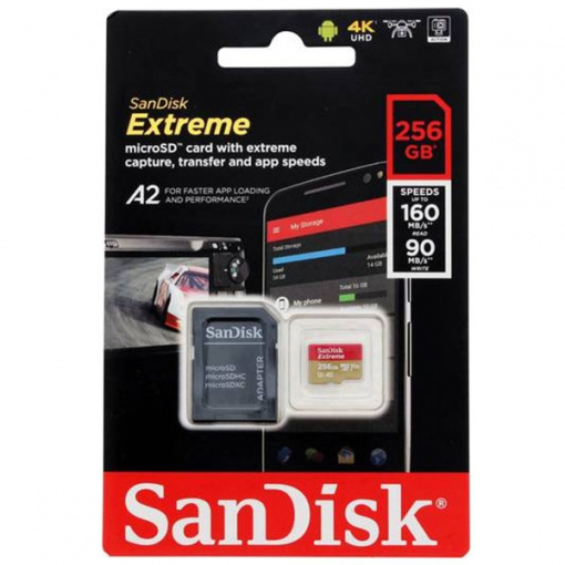 SanDisk 256Go Extreme microSDXC™ avec adaptateur