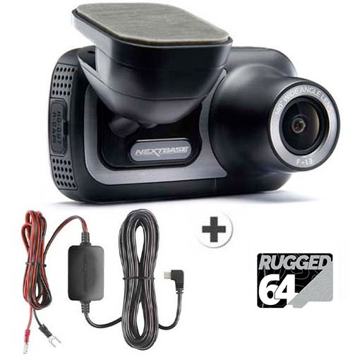 Pack Dashcam 422GW + 64Go Rugged + Kit câble alimentation
