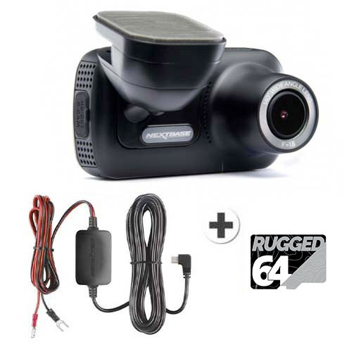 Pack Dashcam Nextbase 322GW + 64Go Rugged + Kit câble alimentation