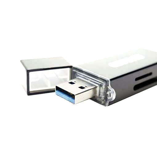 Lecteur de Carte Compact USB-C Pour Carte USB / Micro-SD / SD Wit