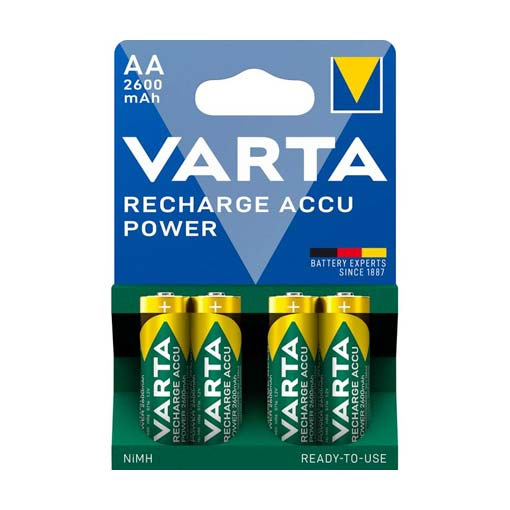 Lot de 4 piles rechargeables HR6 (AA) 2600mAh - Varta