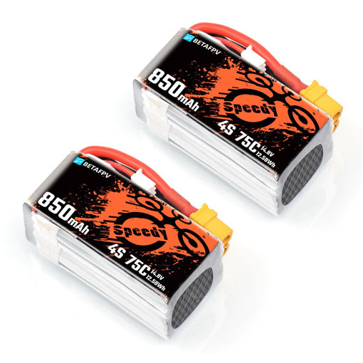 Pack de 2 batteries 4S 75C BetaFPV 850mAh