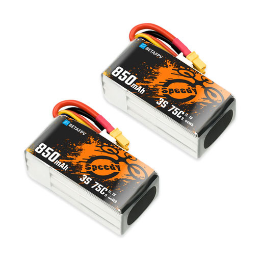 Pack de 2 batteries 3S 75C BetaFPV 850mAh XT30