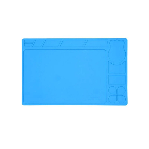 Plan de travail Sequre en silicone pour réparation et soudure 330 x 210 mm (bleu)