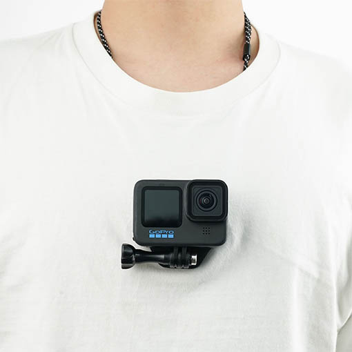 Basics Harnais de poitrine avec fixation pour caméra GoPro (tous  modèles), Noir