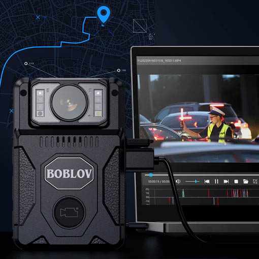 Caméra piéton mobile Boblov M7 128Go avec GPS