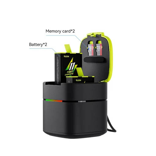 Chargeur rapide double Telesin pour batteries de GoPro HERO12/11/10/9