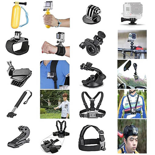 Kit de 14 accessoires pour caméras d'action