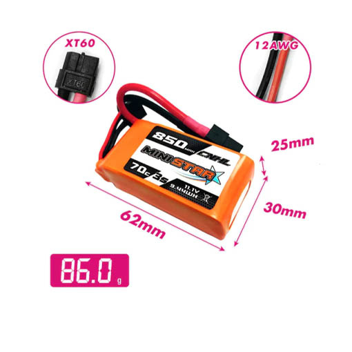 Batterie LiPo CNHL Mini Star 3S 850mAh 70C