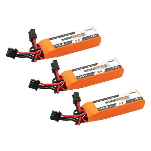 Pack de 3 batteries LiPo CNHL HV 2S 450mAh 70C