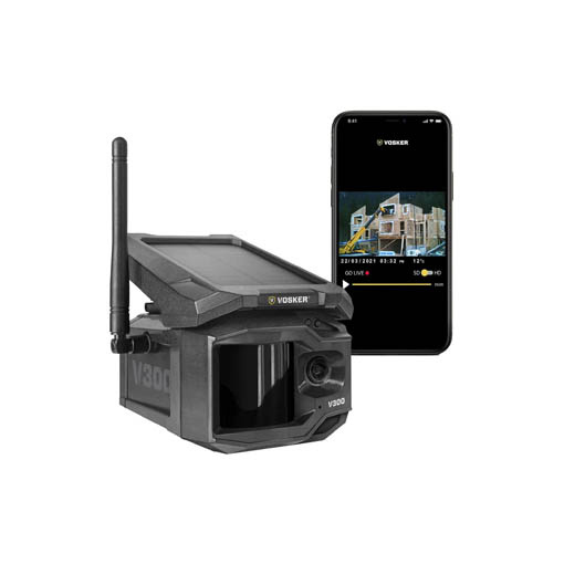Caméra de sécurité Vosker V300 avec panneau solaire et forfait Basic (1 an)