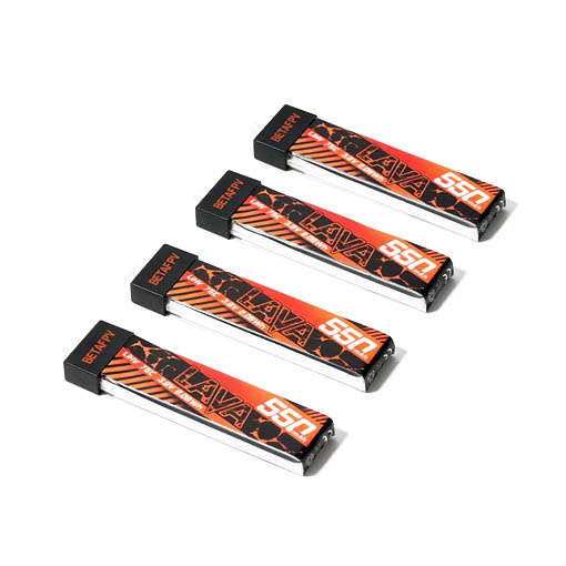 Pack de 4 batteries LiHV BetaFPV LAVA 1S 550mAh 75C (BT2.0)