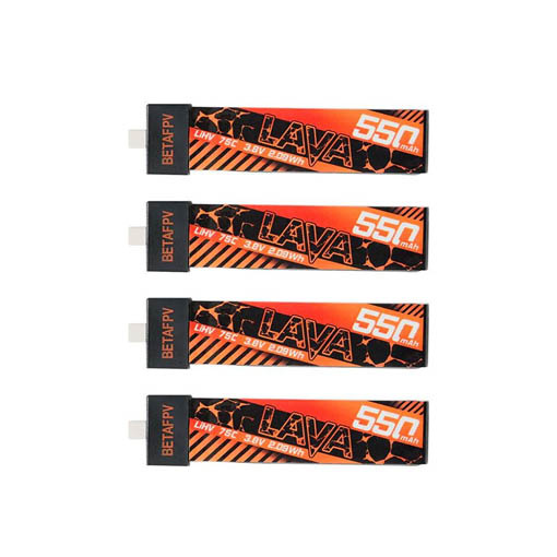 Pack de 4 batteries LiHV BetaFPV LAVA 1S 550mAh 75C (BT2.0)