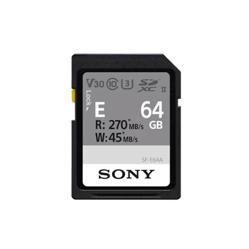 Kit Sony carte SD UHS-II SF-E 64Go V30 avec extension de garantie 2+3 ans