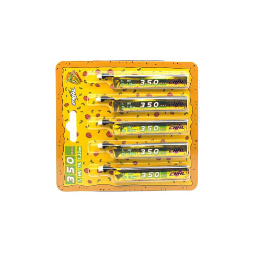 Kit de 5 batteries LiHV CNHL Pizza Series 1S 350mAh 75C (BT2.0)