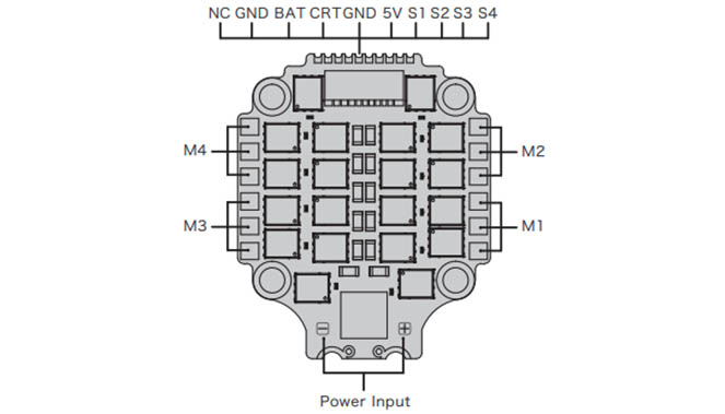 «Schéma ESC 4en1 Xrotor Micro 65A G2 - Hobbywing»